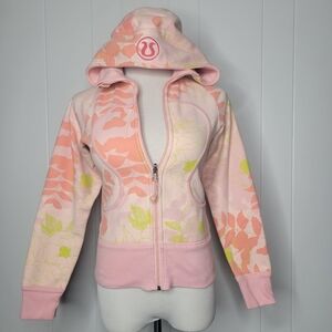 Lululemon Pink Floral Scuba Hoodie
